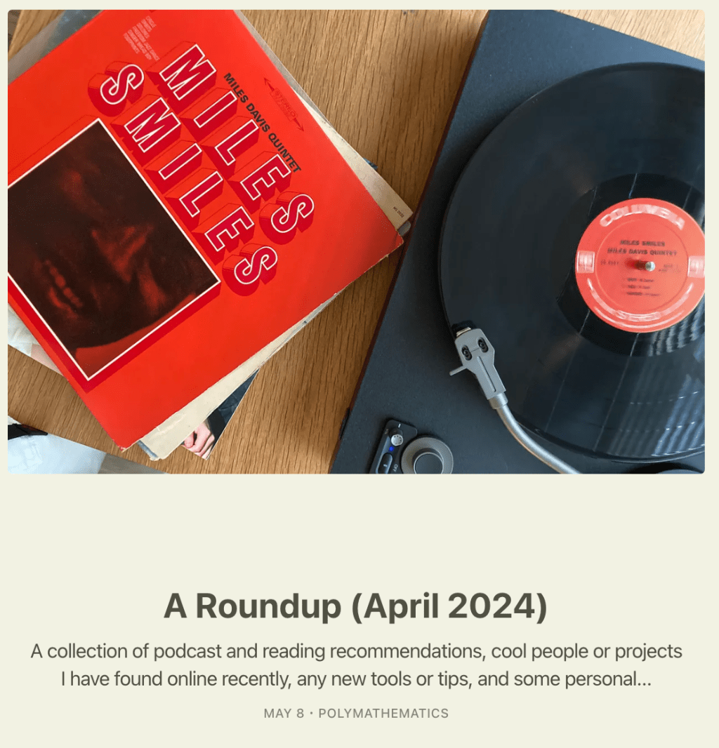 A Roundup (April&nbsp;2024)